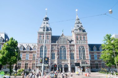 Amsterdam, Hollanda - 26 Mayıs 2017: Yenilenmiş Ulusal Devlet Müzesi'museumsquare Hollanda'nın Amsterdam, görünüm