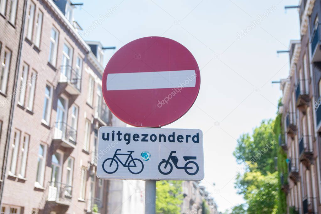 Amsterdam bike sign displayed outdoors