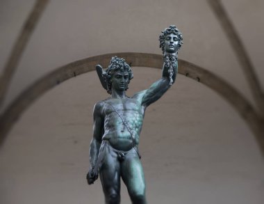 Bronz heykel, Medusa, Floransa, İtalya ile Perseo