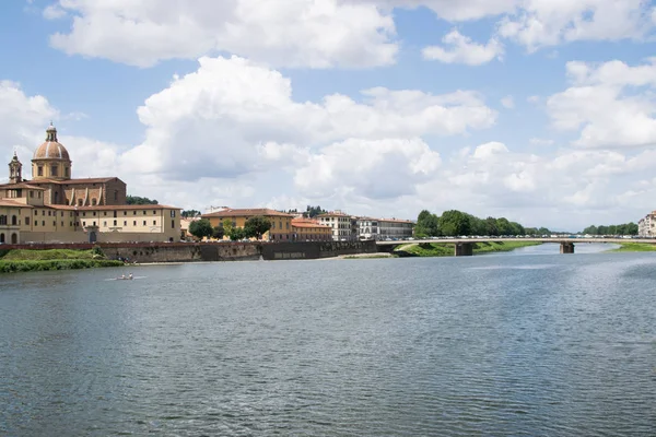 Πανοραμική Θέα Στον Ποταμό Arno Στη Φλωρεντία Ιταλία — Φωτογραφία Αρχείου