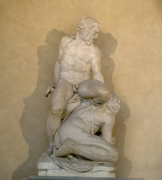 Estátua Hércules Loggia Lanzi Piazza Della Signoria Vista Palazzo Vecchio — Fotografia de Stock