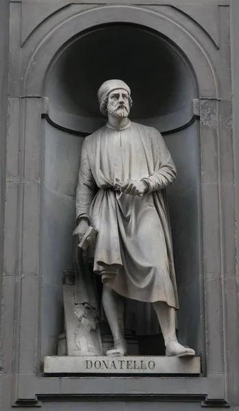 Estátua Doatello Fachada Galeria Uffizi — Fotografia de Stock