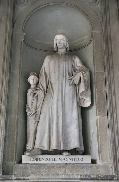 Lorenzo Medici Statue Der Galerie Der Uffizien Florenz Italien — Stockfoto