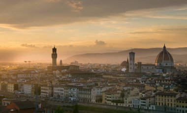 Floransa, İtalya güzel gün batımı sırasında