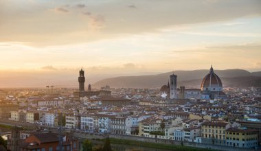 Floransa, İtalya güzel gün batımı sırasında
