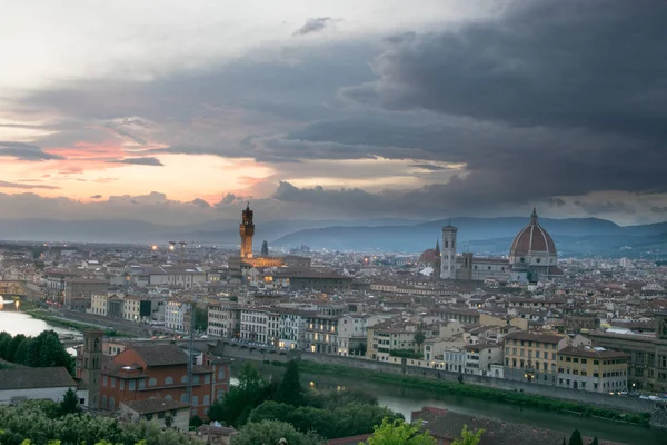 Florence Italië Tijdens Prachtige Zonsondergang — Stockfoto