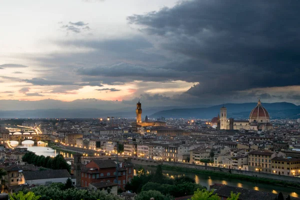 Florence Italië Tijdens Prachtige Zonsondergang — Stockfoto