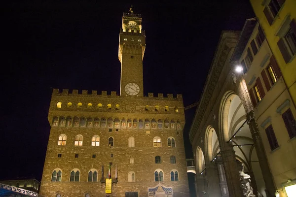Piazza Della Signoria Mit Palazzo Vecchio Florenz Toskana Italien — Stockfoto