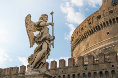 Bernini'nin Mermer heykel melek Sant'Angelo Köprüsü Roma, İtalya