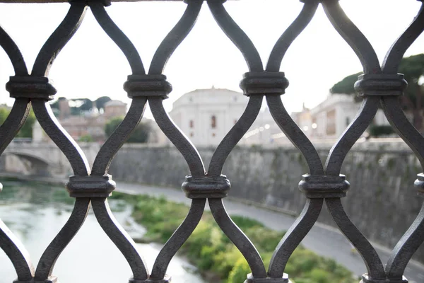 Vatikánský Městský Stát Zábradlí Most Ponte Sant Angelo — Stock fotografie