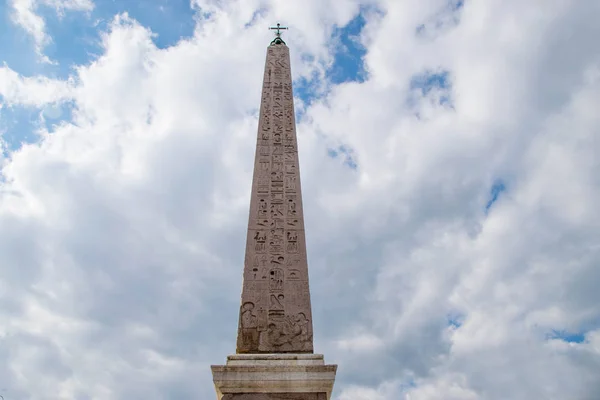 Piazza Del Popolo Obelisco Flaminio Roma — Foto Stock