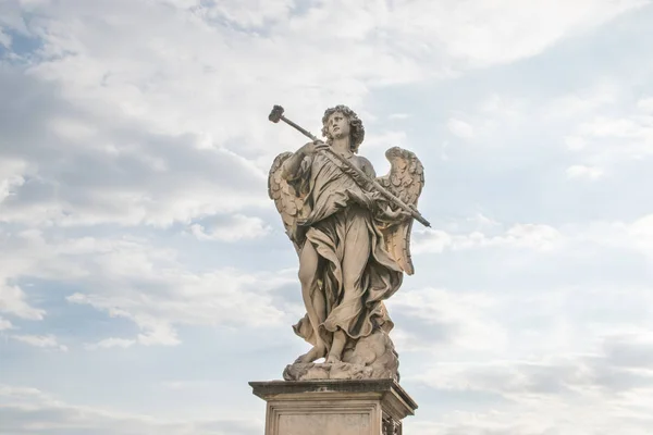 Berninis Marmorne Engelstatue Von Der Sant Angelo Brücke Rom Italien — Stockfoto
