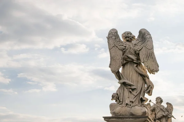 Estatua Mármol Bernini Del Ángel Del Puente Sant Angelo Roma —  Fotos de Stock