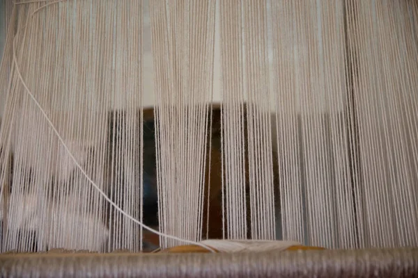 Hand Loom Voorgrond Weergeven — Stockfoto