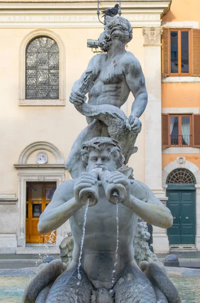 Fontana Del Moro Piazza Navona Roma Italia — Foto Stock
