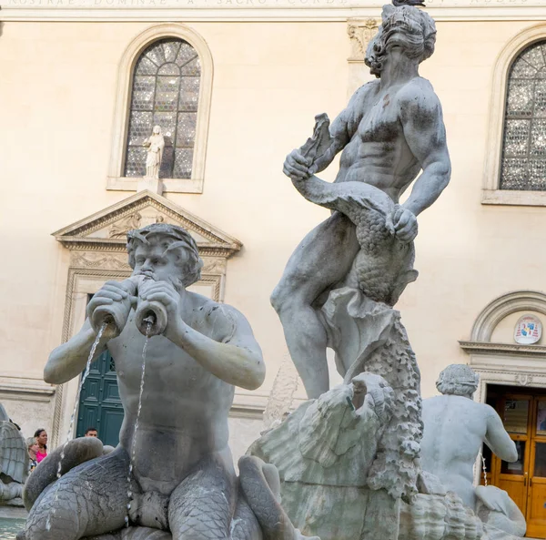 Fontana Del Moro Piazza Navona Roma Italia —  Fotos de Stock