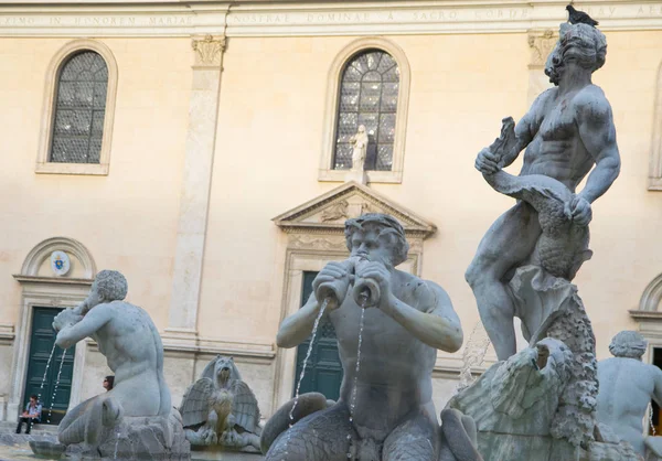 Fontana Del Moro Piazza Navona Roma Italia —  Fotos de Stock