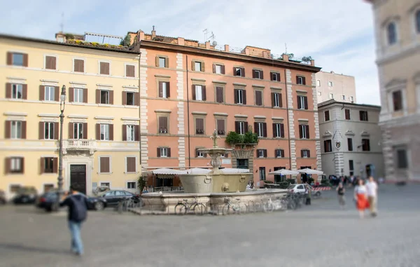 Las Fuentes Gemelas Piazza Farnese Roma Justo Frente Embajada Francesa —  Fotos de Stock