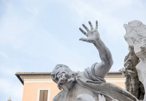 Fuente Los Cuatro Ríos Fontana Dei Quattro Fiumi Obelisco Agonale —  Fotos de Stock