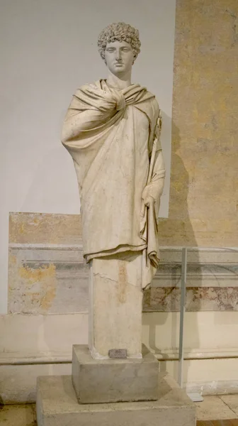 Rzeźba Antyczna Człowieka Łaźni Dioklecjana Thermae Diocletiani Rzymie Włochy — Zdjęcie stockowe