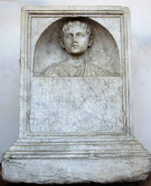 Funerary Slab Baths Diocletian Rome Italy — Stock Photo, Image