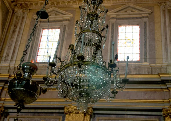 Roma Itália Junho 2017 Lustre Cristal Visto Basílica Santi Giovanni — Fotografia de Stock