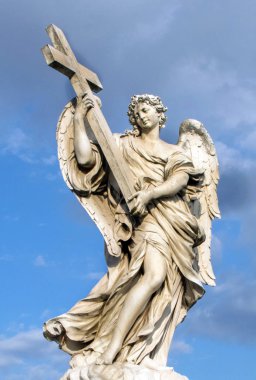 Bernini'nin Mermer heykel melek Sant'Angelo Köprüsü Roma, İtalya