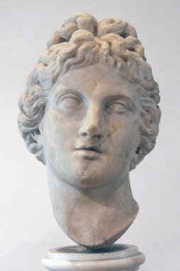 Diocletianus (Thermae Diocletiani) Roma hamamları Apollo Başkanı antik heykel. İtalya