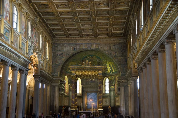 Roma Itália Junho 2017 Vista Geral Altar Basílica Papal Santa — Fotografia de Stock