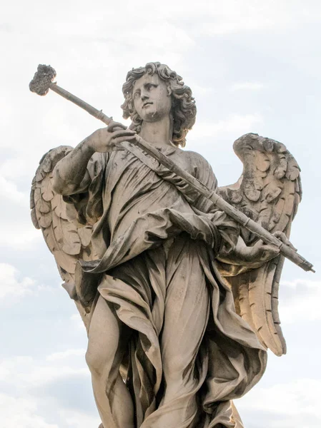 Estatua Mármol Bernini Del Ángel Del Puente Sant Angelo Roma —  Fotos de Stock