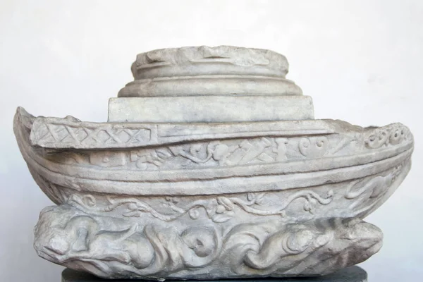Sculpture Antique Bateau Dans Les Thermes Publics Dioclétien Rome Italie — Photo