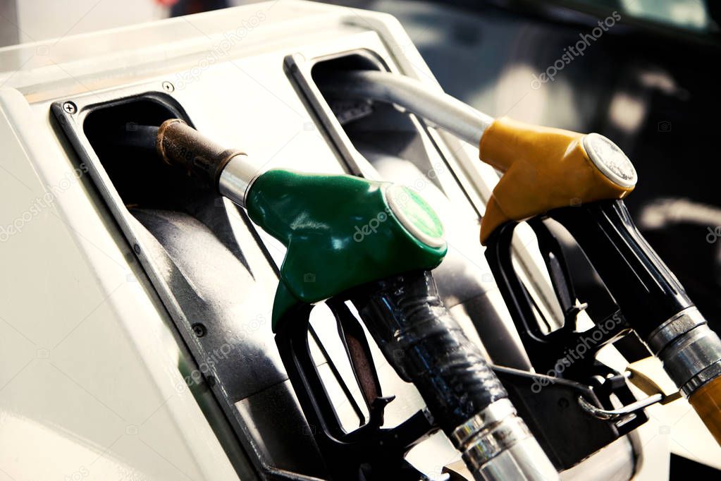 Detail of a fuel pump in a gas station