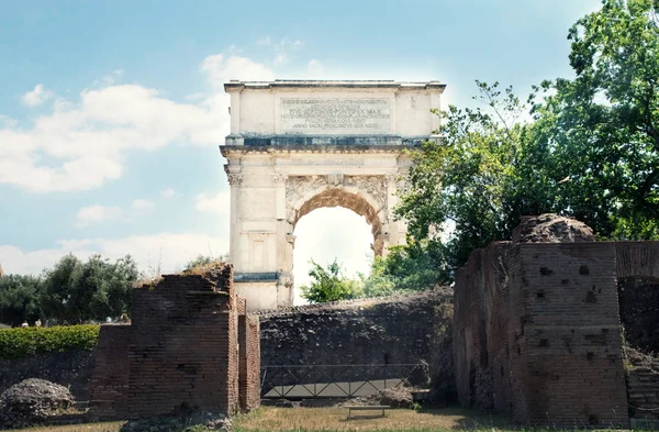 Arco Tito Arco Tito Fórum Romano Roma Itália — Fotografia de Stock