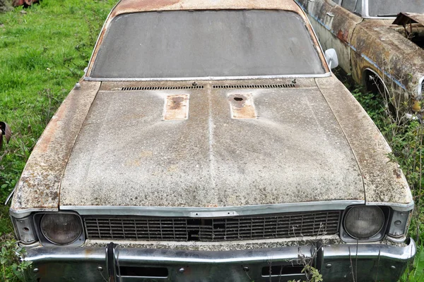 Coche Del Cementerio Coche Viejo Abandonado Garaje Estilo Retro Vintage — Foto de Stock