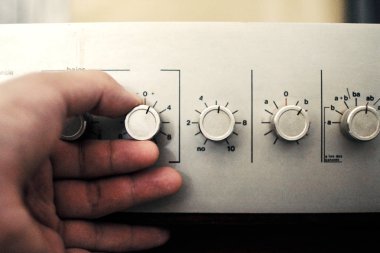 Vintage amplifikatör yakın kadar eski ses sistemi