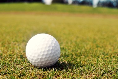 Bir golf sahası Golf topu tutan el