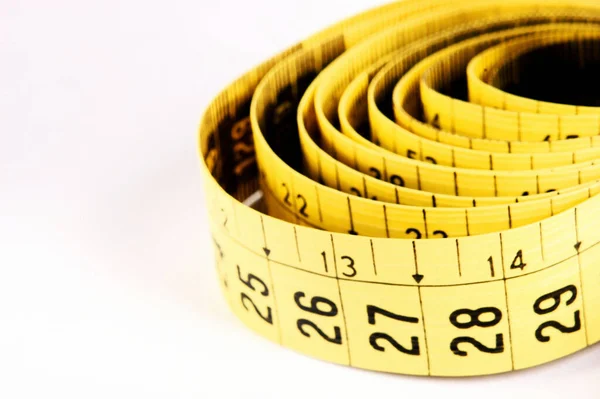 Measuring Tape Close White Background — Stock Photo, Image