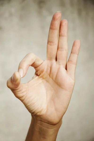 Ręczny Znak Wykonujący Język Symbolu — Zdjęcie stockowe