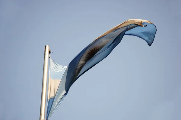 Bandera Argentina Ondeando Aire Libre — Foto de Stock