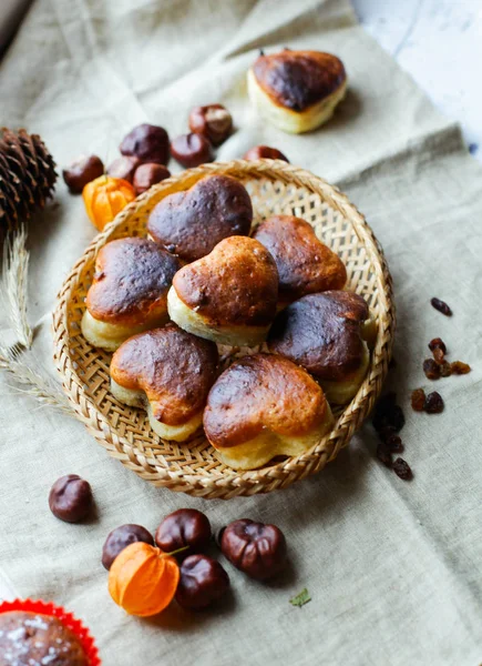 Pastelería Casera Con Requesón Sobre Fondo Lino — Foto de Stock