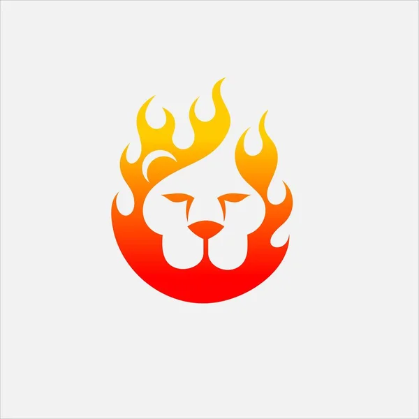 Lew Ogień Wektor Logo — Zdjęcie stockowe