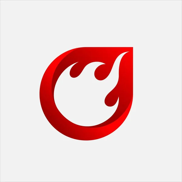 Giù Fuoco Vettoriale Logo — Foto Stock