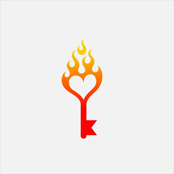 Key Fire Vector Logo — Stock Photo, Image