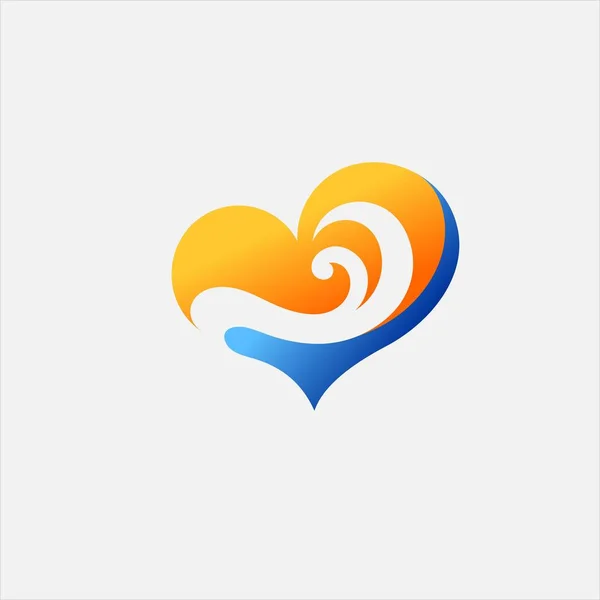 Láska Moře Vektorové Logo — Stock fotografie