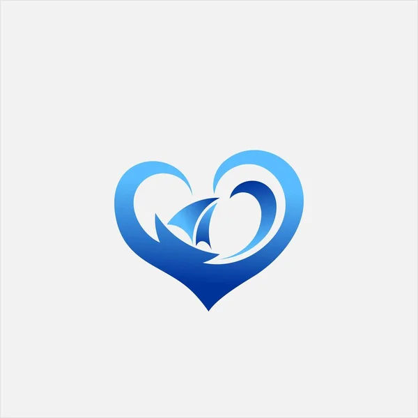 Láska Lodi Vektorové Logo — Stock fotografie