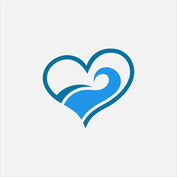 Láska Vlna Vektorové Logo — Stock fotografie