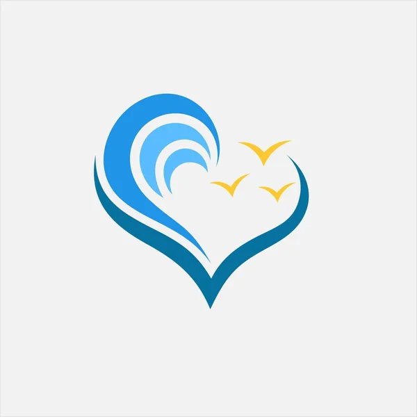 Láska Moře Vektorové Logo — Stock fotografie