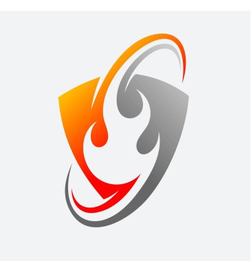 Kalkan yangın vektör logosu