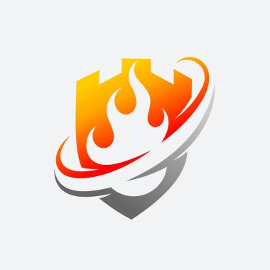 Kalkan yangın vektör logosu