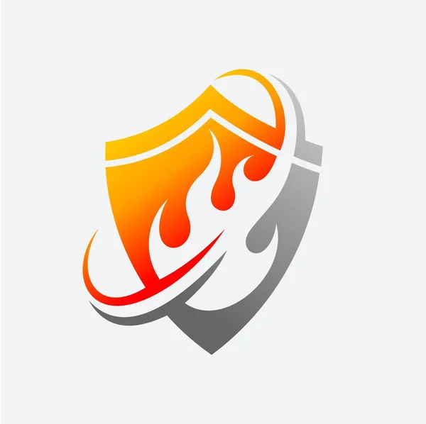 Kalkan Yangın Vektör Logosu — Stok fotoğraf